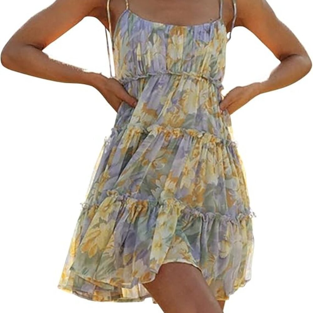 Muli Floral Short Y2K Cami Dress Size M